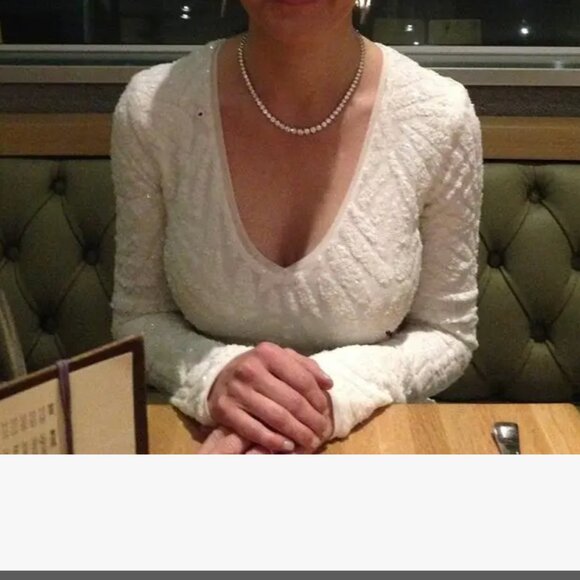 BCBG MaxAzria White XS Morris Dress V-neck Strechy Sequined Night Out Dress NWT - Picture 13 of 16